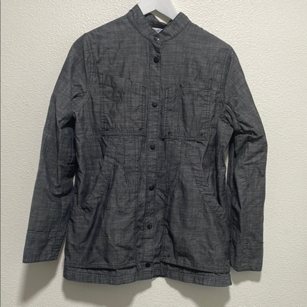 Duluth Trading Co button down top/jacket XS gray organic cotton